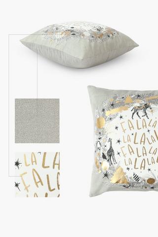 Christmas Wreath Printed Scatter Cushion, 50x50cm