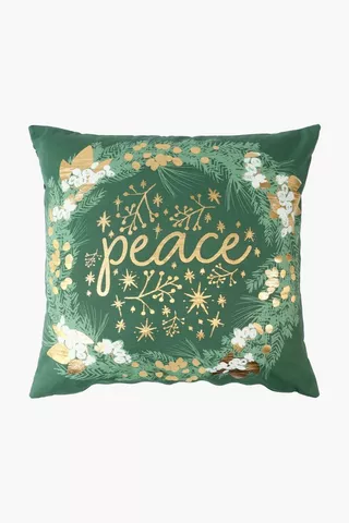 Christmas Peace Printed Scatter Cushion, 50x50cm