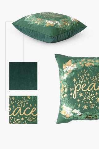 Christmas Peace Printed Scatter Cushion, 50x50cm