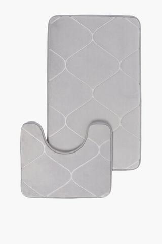 2 Piece Embossed Classic Bath Mat Set