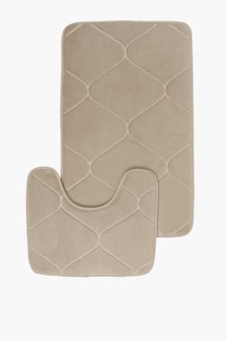 2 Piece Embossed Classic Bath Mat Set