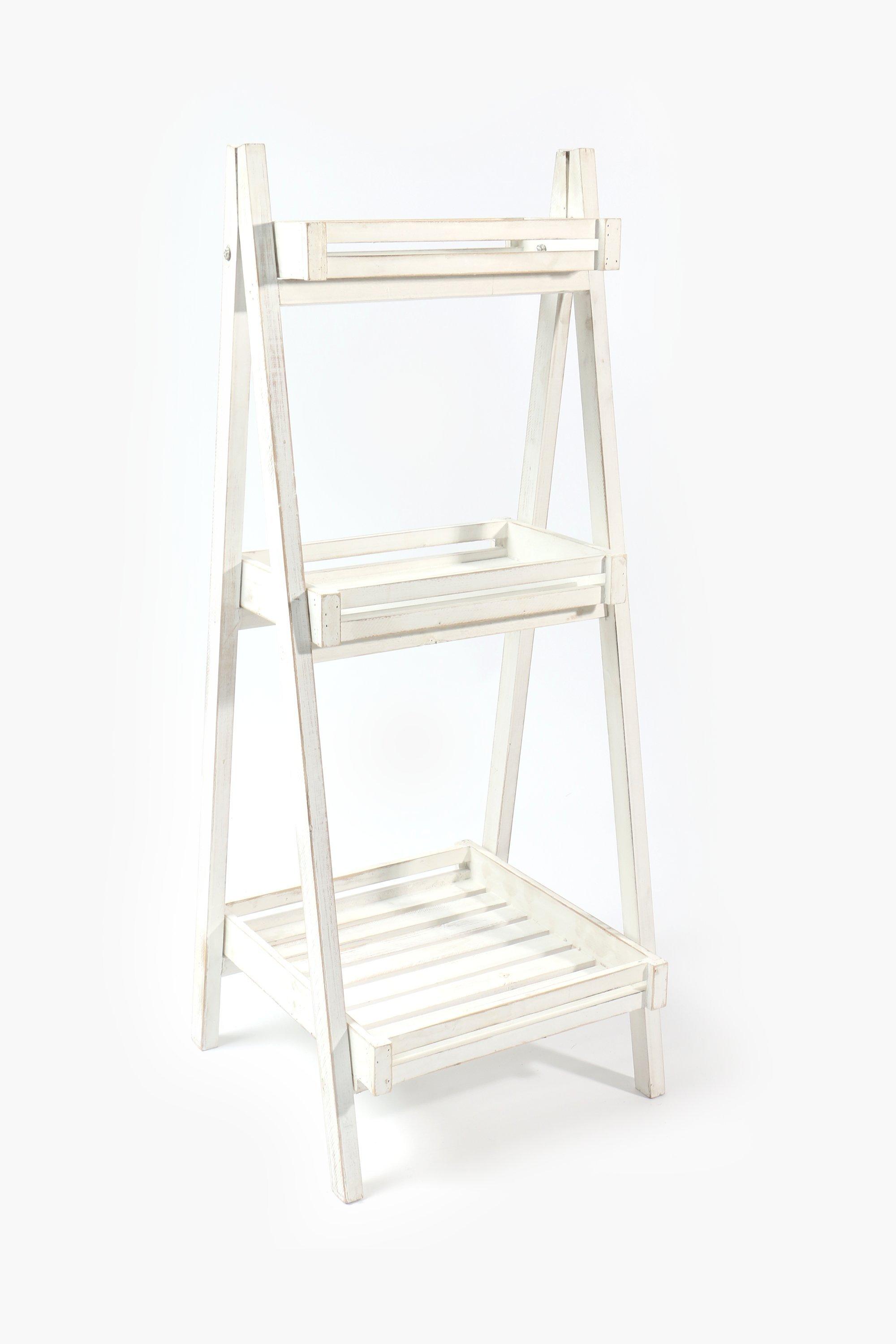 Collapsible Wooden Ladder Shelf