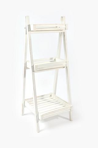 Collapsible Wooden Ladder Shelf