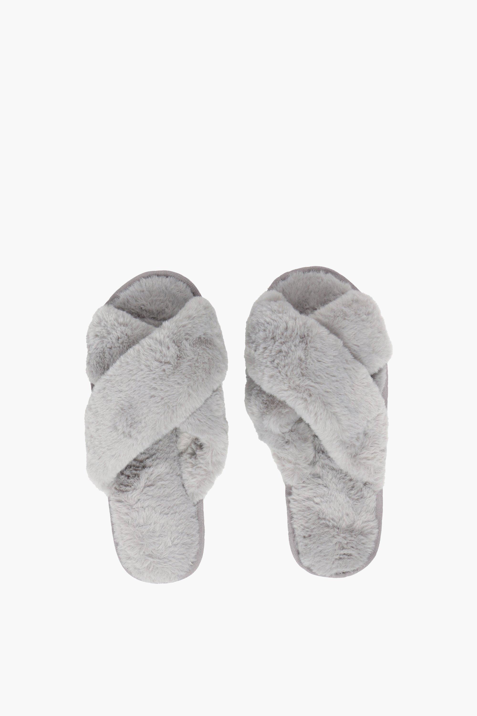 Faux Fur Slippers, 7-8