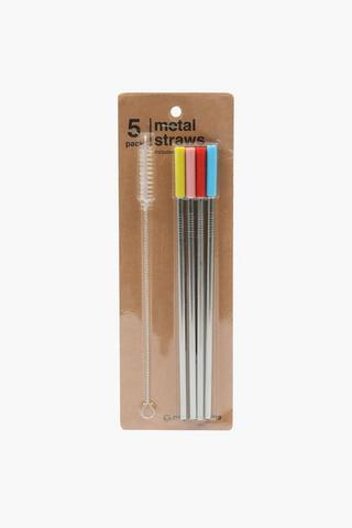 Metal And Silicone Straw Set
