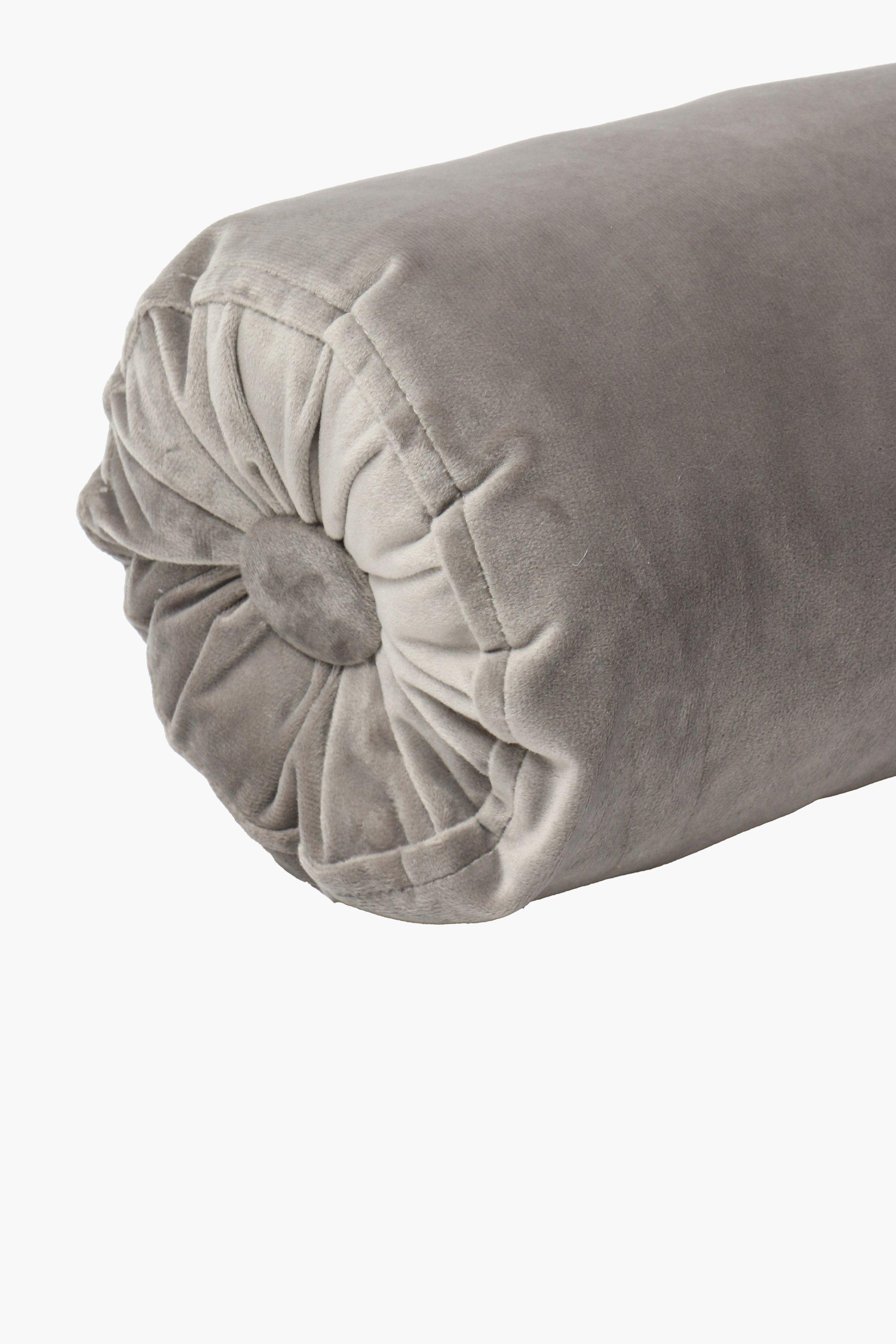 Grey velvet 2024 bolster cushion