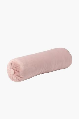 Velvet Bolster Cushion, 18x55cm
