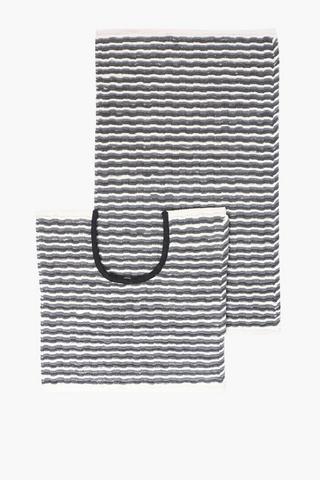 Cotton Woven Rib Bath Mat Set