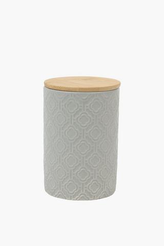 Embossed Ceramic Canister