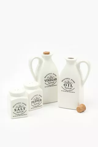 4 Ceramic Seasoning Bottle Set