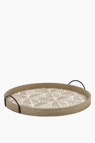 Frond Wooden Tray, 40cm