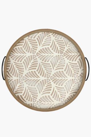 Frond Wooden Tray, 40cm