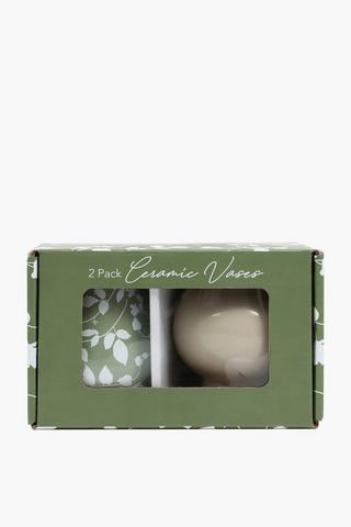 2 Pack Ceramic Vase Set