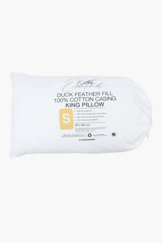 Premium Duck Feather Fill Cotton King Pillow