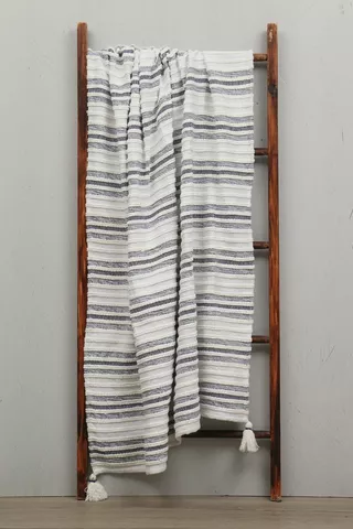 Polycotton Stripe Texture Throw, 125x150cm