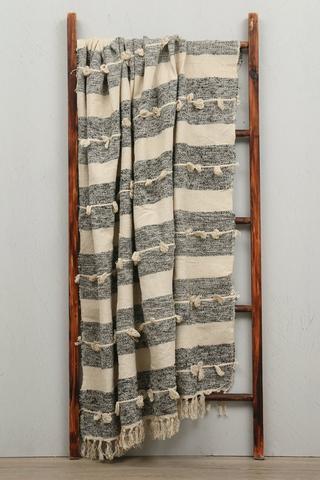 Polycotton Tufted Stripe Throw, 125x150cm