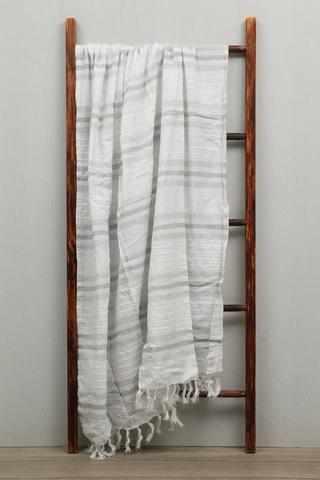 Polycotton Stripe Throw, 140x180cm
