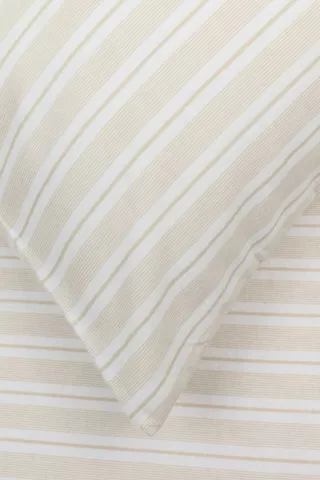 Premium Brushed Cotton Stripe 2 Pack Standard Pillowcases