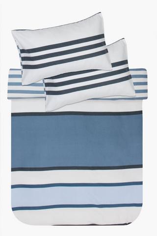 Premium Cotton Winter Stripe Duvet Cover Set