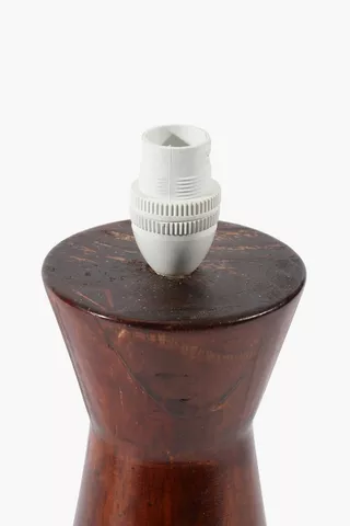 Dark Wood Cone Lamp Base, B22