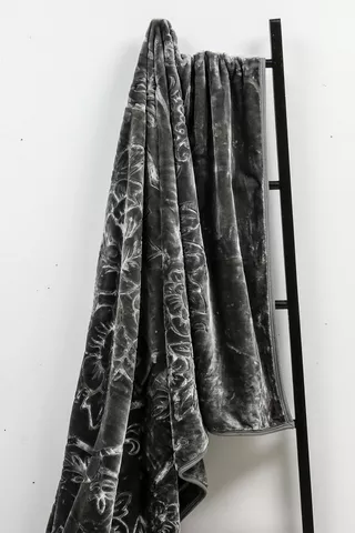Mink Embossed Floral 5kg Blanket, 200x230cm