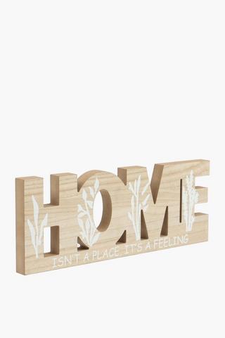 Home Wooden Sign, 45x16cm