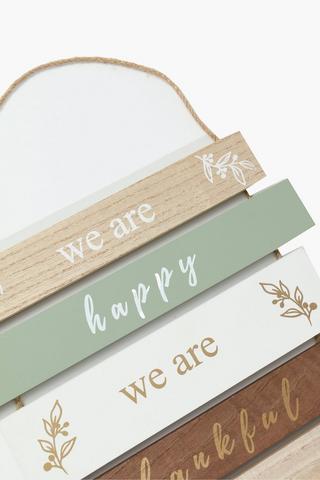 Happy Slatted Sign, 30x48cm