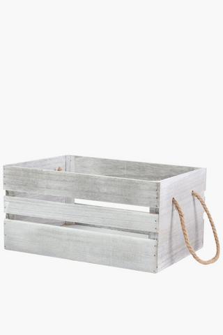 Washed Wood Utility Crate, Large