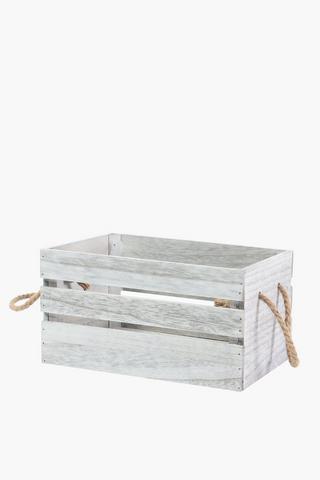 Washed Wood Utility Crate, Medium
