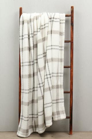 Jacquard Sherpa Check Blanket, 150x200cm