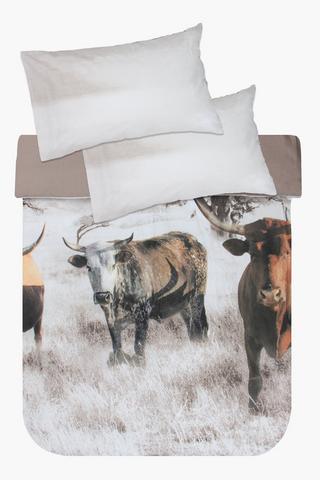 Polycotton Photographic Nguni Duvet Cover Set