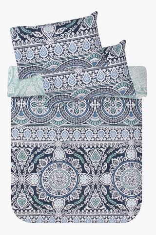 Premium Cotton Reversible Carerra Rustic Duvet Cover Set