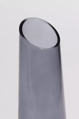 Slant Glass Vase, 19cm