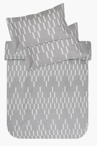 Premium Cotton Staggered Blocks Duvet Cover Set