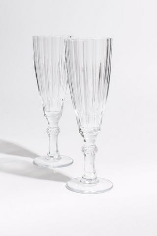 6 Pack Tear Drop Champagne Glasses