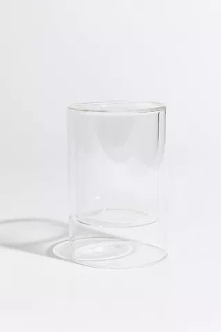 Double Wall Glass Candle Holder, 10x15cm