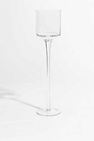 Glass Stem Candle Holder, 35cm