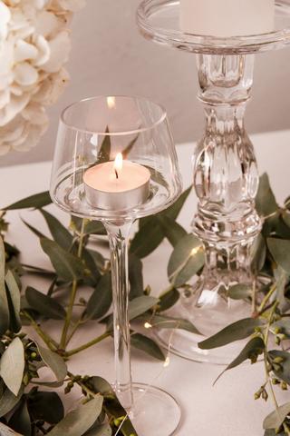 Glass Stem Candle Holder, 35cm