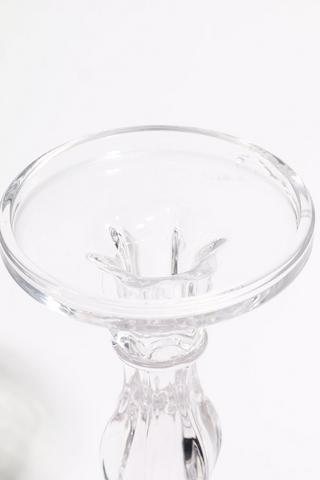 Glass Pillar Candle Holder, 23cm
