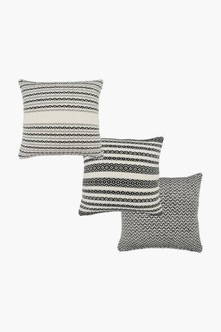 3 Pack Holland Textured Scatter Cushion Covers, 45x45cm