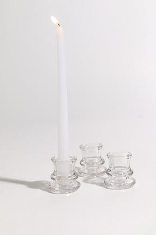 3 Piece Glass Dinner Candle Holders