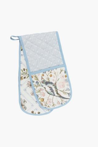 Floral Printed Cotton Double Oven Glove