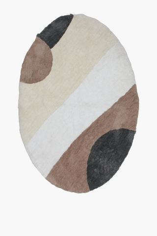 Shaggy Abstract Oval Rug, 120cm