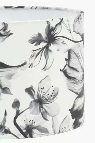 Mono Floral Drum Lampshade, 31x20cm