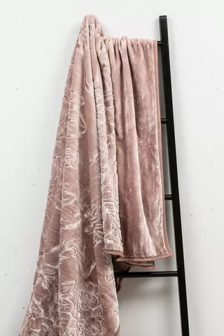 Mink Embossed Rose Blanket, 200x230cm