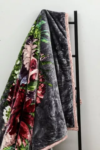 Mink Classic Floral Blanket, 200x230cm