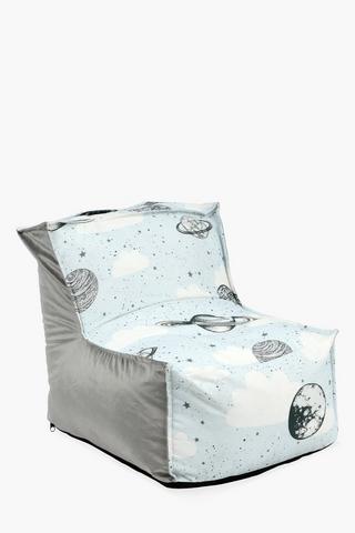L-shaped Moon Print Bean Bag 
