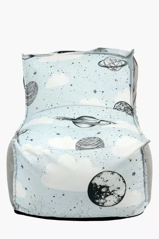 L-shaped Moon Print Bean Bag 
