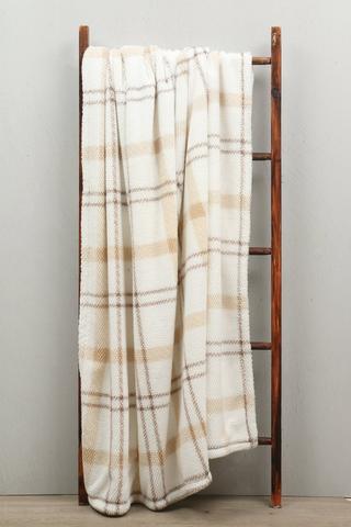 Jacquard Sherpa Check Blanket, 150x200cm