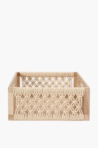 Macrame Utility Crate, Large